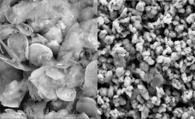 Imágenes de las nanopartículas de hierro cero obtenidas por microscopía electrónica